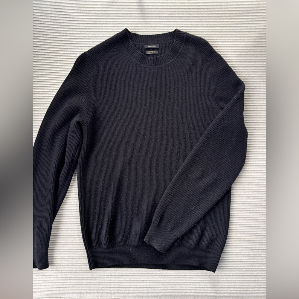 Massimo Dutti, Black Wool Sweater, Mens M - Picture 5 of 7